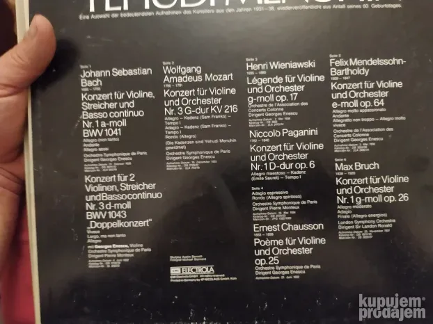 Yehudi Menuhin 3 ploce i Johann Sebastian Bach 3 ploce