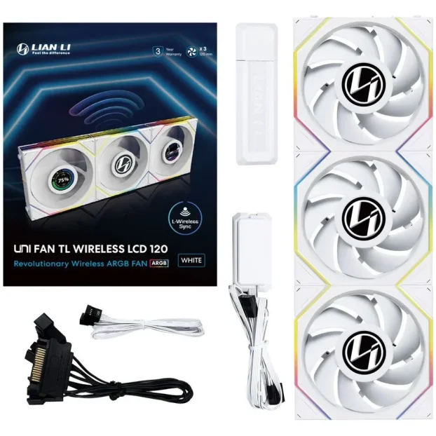 LIAN LI UNI FAN TL Wireless 120mm Reverse Airflow White - View #5