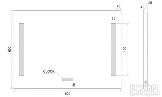 Ogledalo sa Led svetlom 80x60cm 4200k - Talos