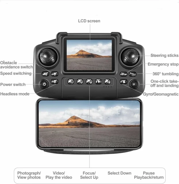 AKCIJA - 2 Baterije GRATIS + Drone Pro 4K Dual Kamera NOVO