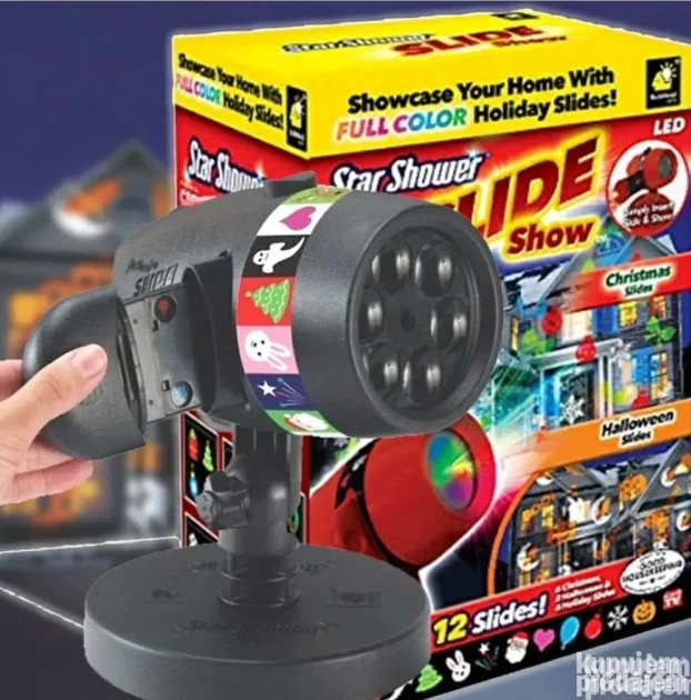 Praznicni projektor laser sa 12 slajdova