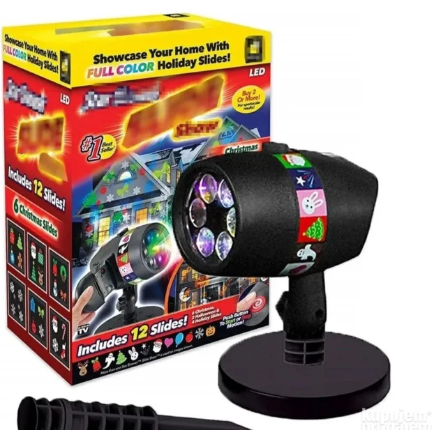 Praznicni projektor laser sa 12 slajdova
