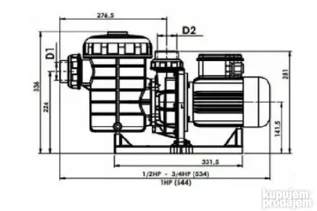 Pumpa za bazen NOZBART SIRIN 9,5/12,5/21m3/h
