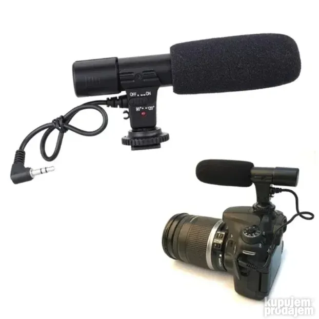 Usmereni mikrofon 3.5mm stereo za DSLR kamere i foto-aparate