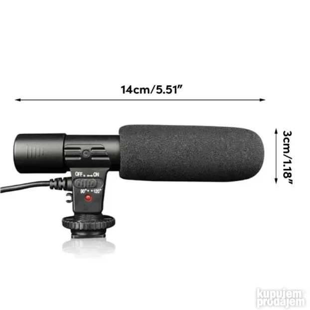 Usmereni mikrofon 3.5mm stereo za DSLR kamere i foto-aparate