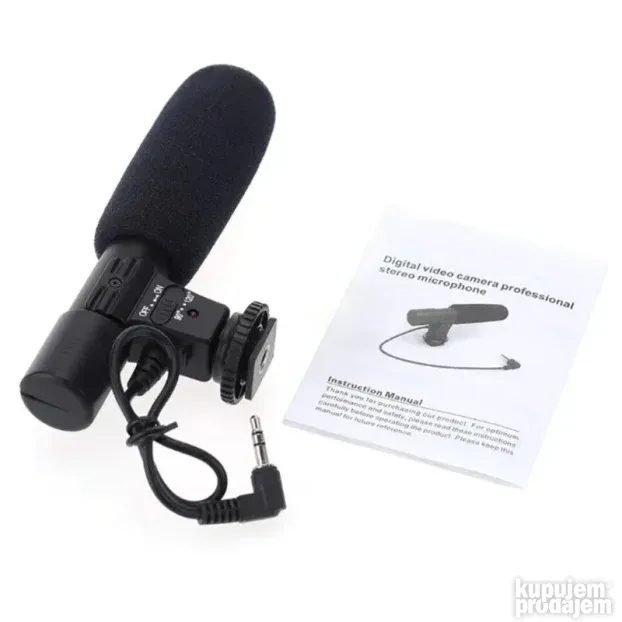 Usmereni mikrofon 3.5mm stereo za DSLR kamere i foto-aparate