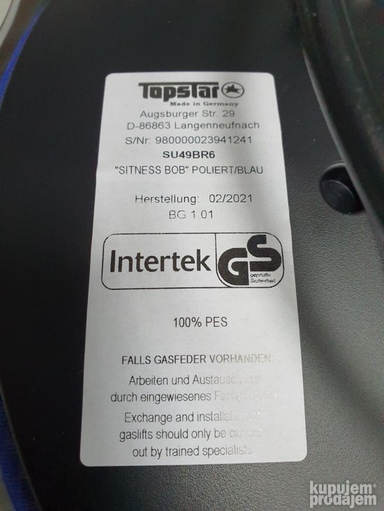 Fitnes Stolica za Fleksibilno Sedenje 36x44x57cm - TopStar