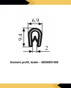 Keder Gumeni profil M300001400