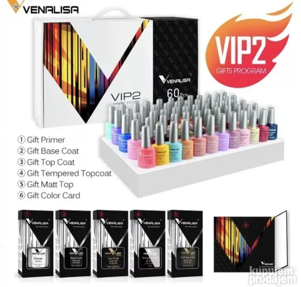 Komplet VenaVlisa gel lakovi VIP 2 - 60 komada gel lakova
