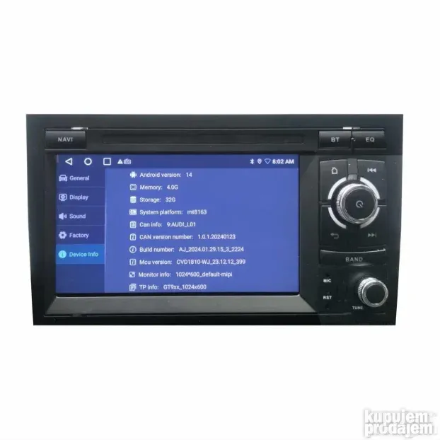 Multimedija Android Audi A4 CARPLAY 4gb-32gb (A4-Onebutton)