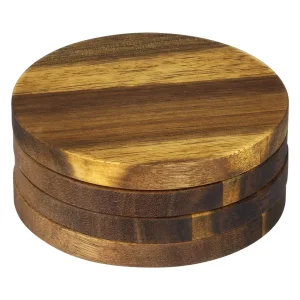 Set drvenih podmetača za čaše 4/1 - usluga brendiranja