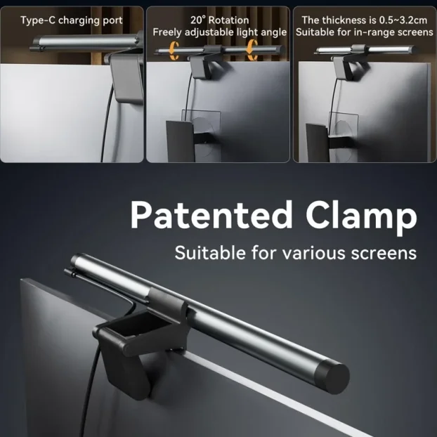 Lampa za monitor S3 Plus srebrna - NOVO GARANCIJA