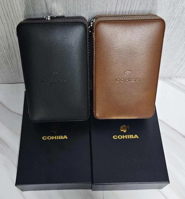 humidor COHIBA set brener upaljač i sekač nož za tompus crni