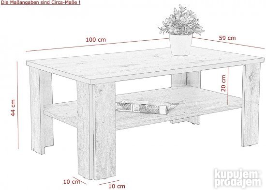 Klub sto 100x59cm - Enzo
