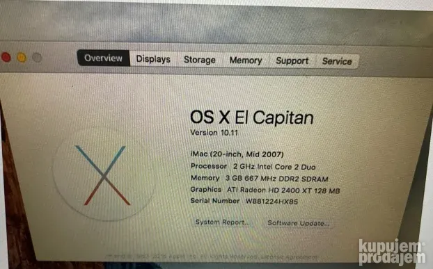 AKCIJA! Apple iMac 20"/SSD 240gb/ 4gb ddr2 + POKLON
