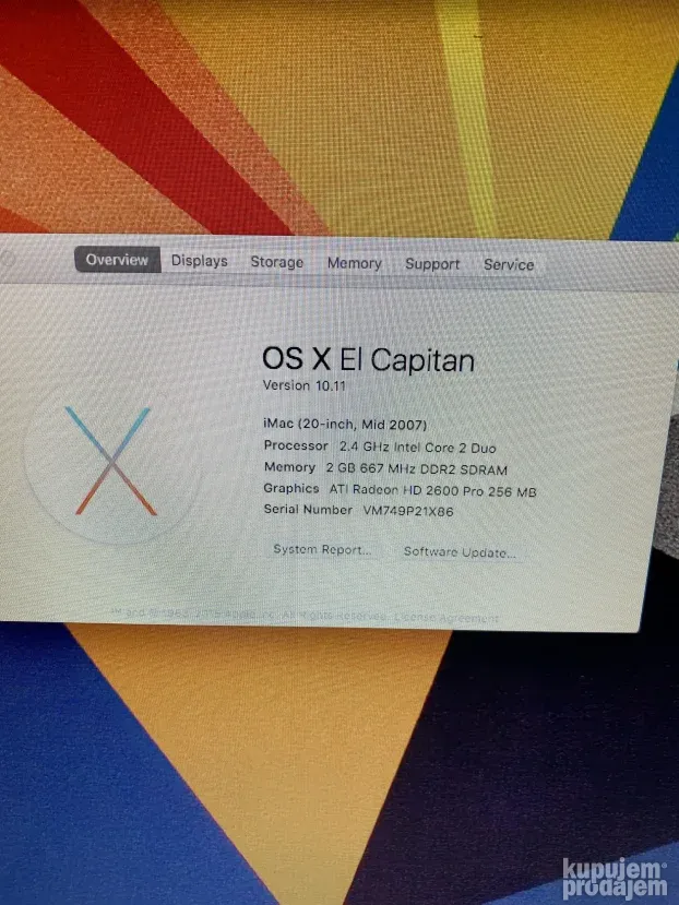 AKCIJA! Apple iMac 20"/SSD 240gb/ 4gb ddr2 + POKLON