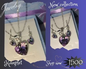 Komplet mindjuse i ogrlica elemenata swarovski