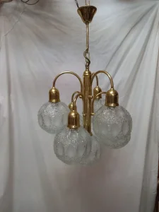 Sputnik brass 7 arm chandelier 70s