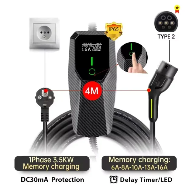 Type2PunjačizaElektričnaVozila3.5-11-22KW1-3FTuya