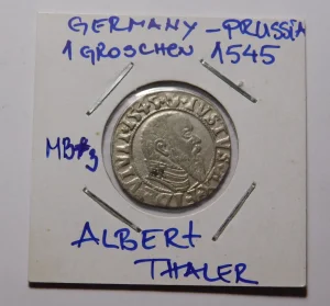 1 groschen 1545 - Prussia - Albert , srebro