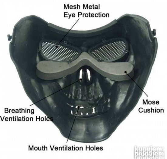 Naocare Maska za skijanje Airsoft Maske paintbal, bajkerska