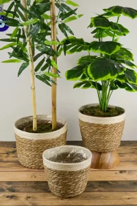 Set 3 pletene saksije novo