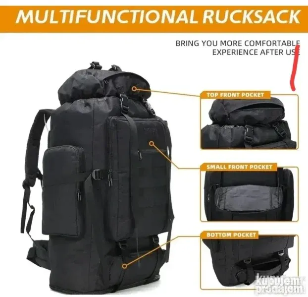 70L Takticki Ranac Army Ranac Veliki 70L Crni