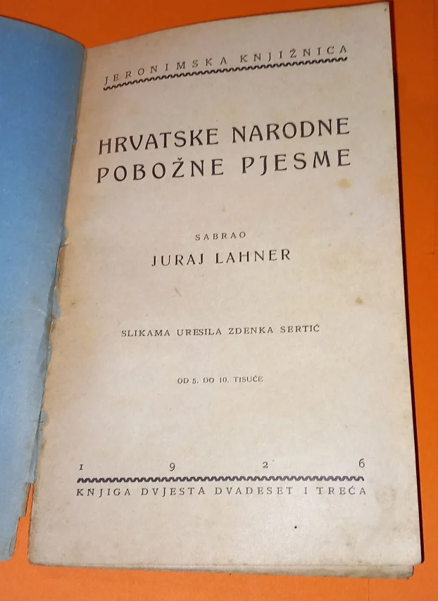 Hrvatske narodne pobožne pjesme Juraj Lahner