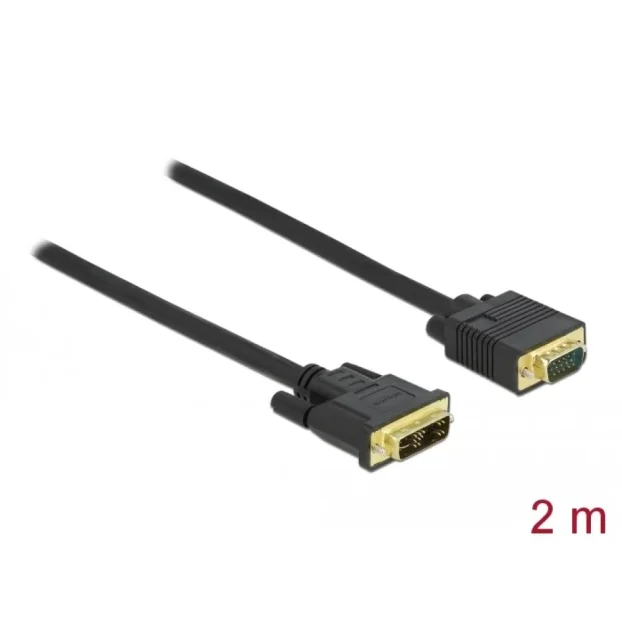 Delock Cable Dvi 12+5 Plug - Vga Plug 2 M