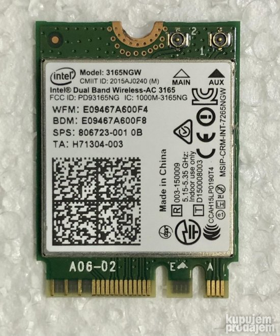 Intel dual band wireless AC 3165