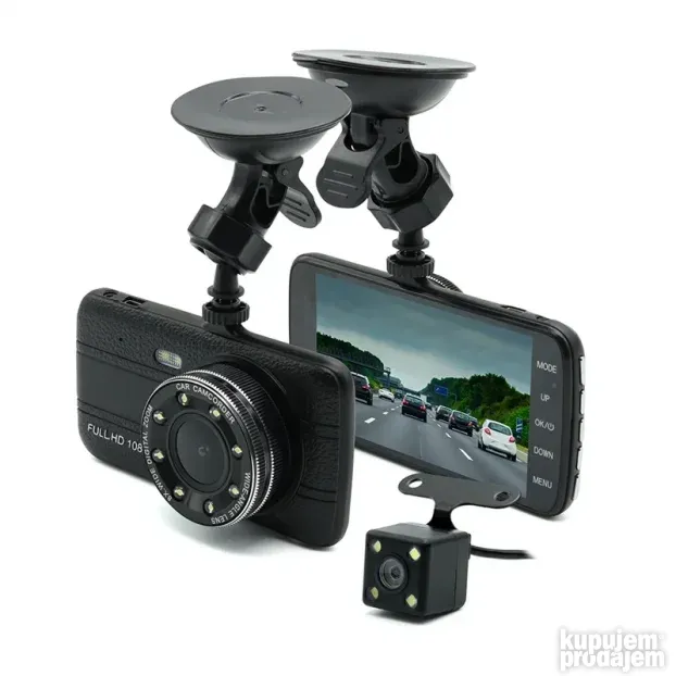 Auto kamera T657 dual lens crna+rikverc