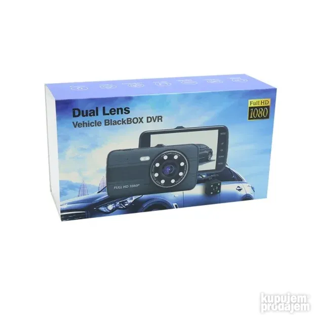 Auto kamera T657 dual lens crna+rikverc