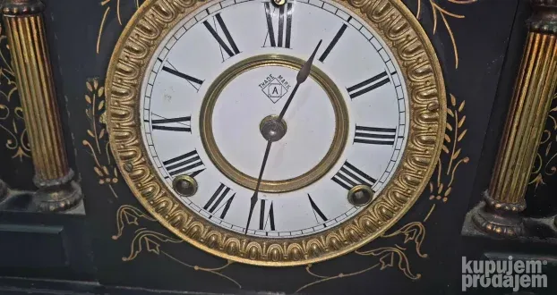 Prelep veliki stari mermerni kaminski sat - 19ti vek