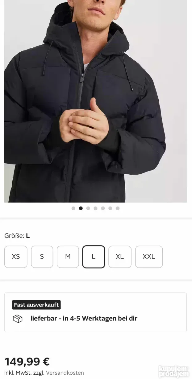 JACK&JONES ORIGINAL NOVA zimska vodootporna jakna M 10000 mm