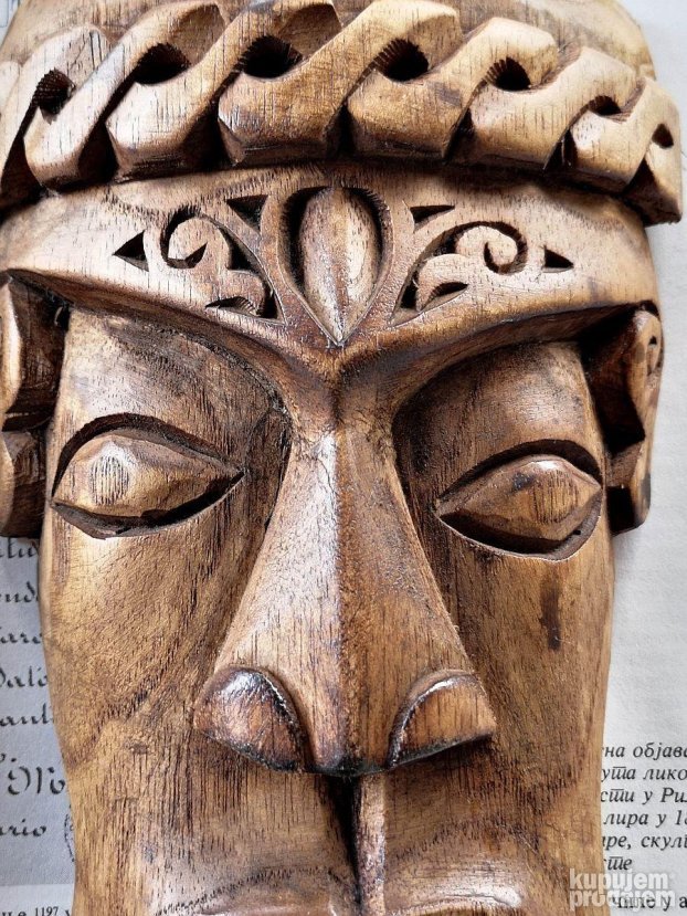 Drvena GLAVA Mid-Century četvrt metra