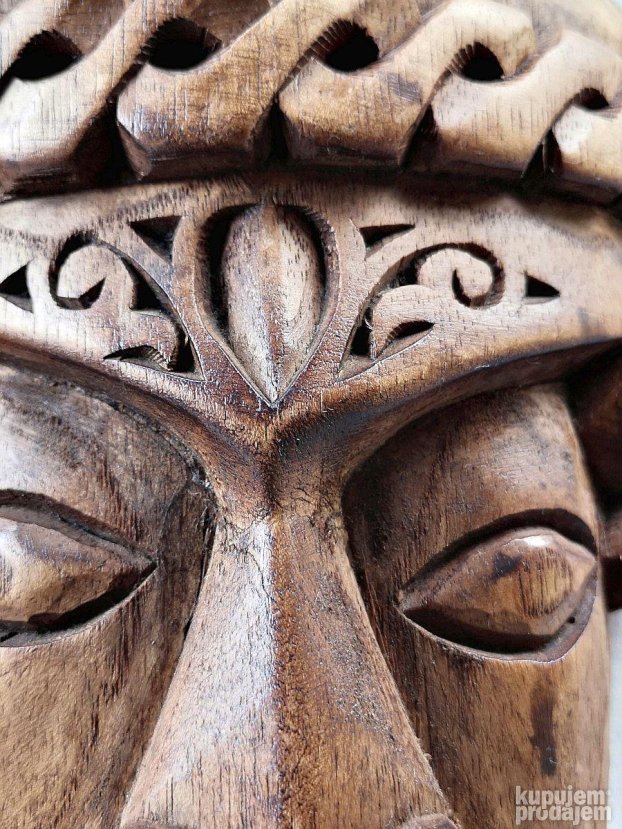 Drvena GLAVA Mid-Century četvrt metra