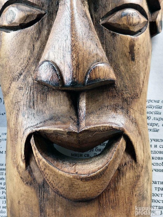 Drvena GLAVA Mid-Century četvrt metra