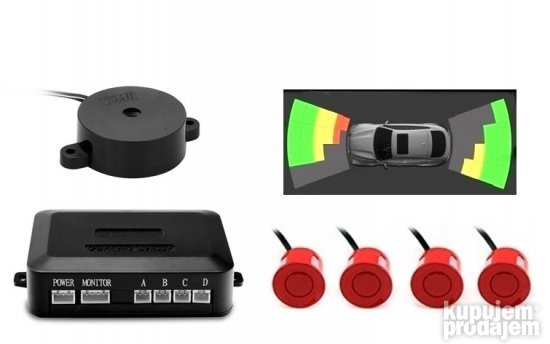 Parking senzori android set crveni video prikaz na multimedi