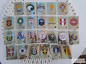 Komplet sjajnih slicica crna pozadina WC Russia 2018