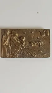 Josef Magnus,bronzani reljef"sveta porodica"