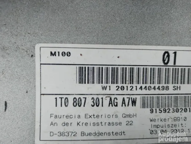 Spojler zadnjeg branika VW Touran