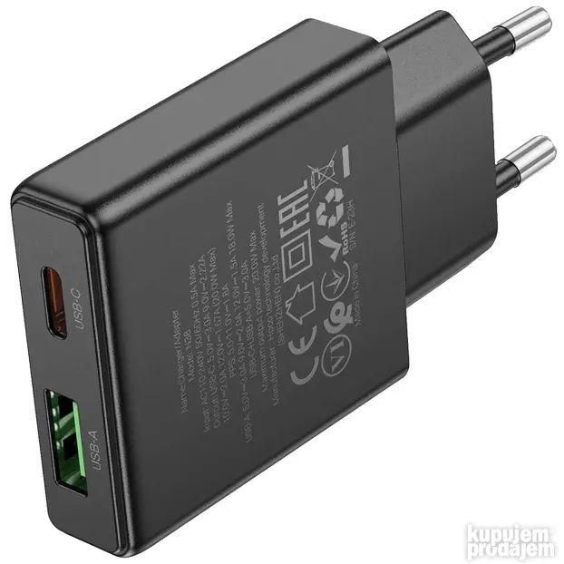 N38 Delgado EU Punjač kućni, brzi, PD20W + QC3.0 Dual Port