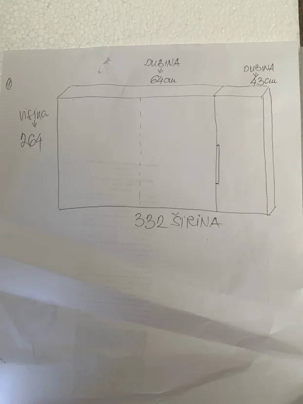veliki klizni garderober 333x264x64 novo!