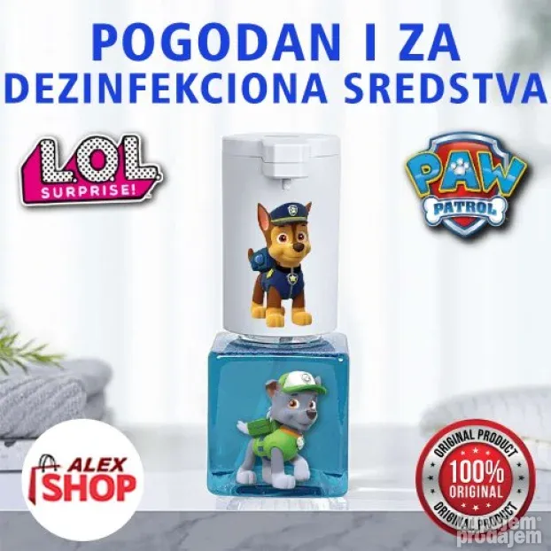 Dečiji DOZER za tečni sapun sa SENZOROM i punjivom baterijom