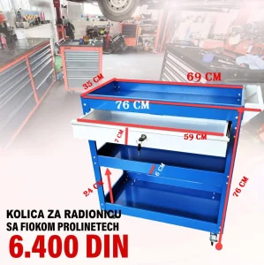 Radionička kolica 3 police + fioka