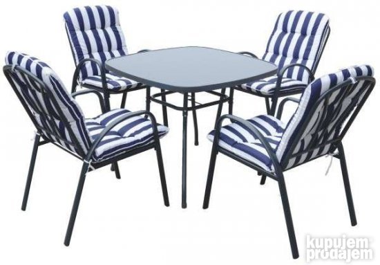 Baštenski set sto+4 stolice sa jastucima