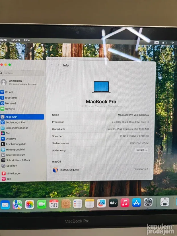 Macbook Pro 13 2019 i5 16gb 500gb