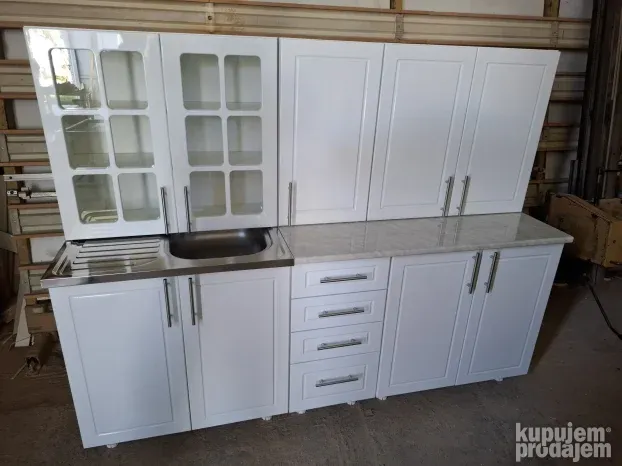 POVOLJNO!Kuhinja 2m medijapan kvadro bela 72cm vis gornjih