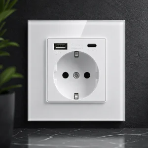 Premium Staklena Utičnica USB + Type-C