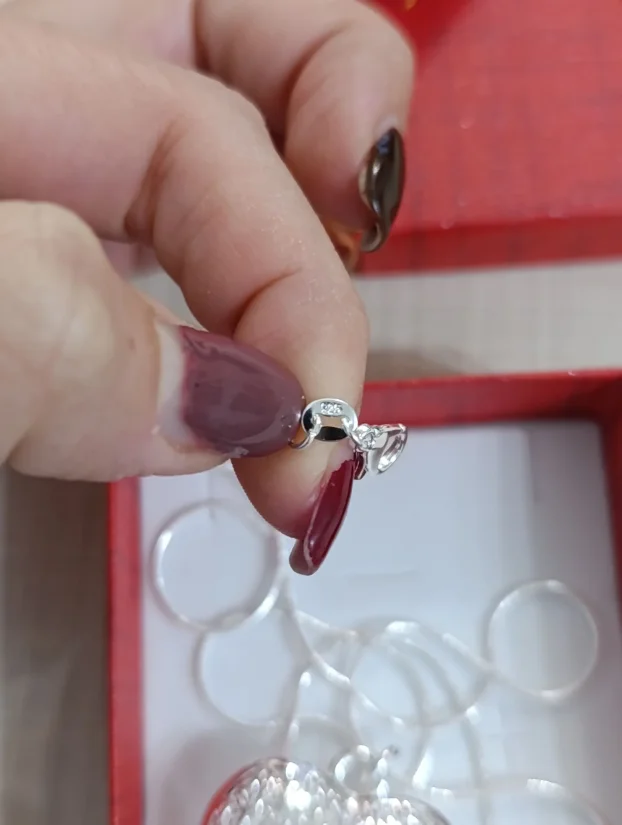 Srebrna ogrlica/ Srebrni lancic sa priveskom srce/zig925